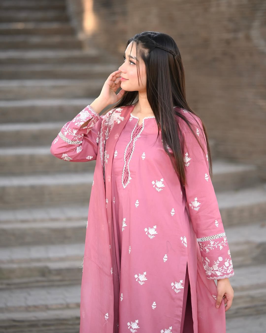 Blush 3pc Embroidered